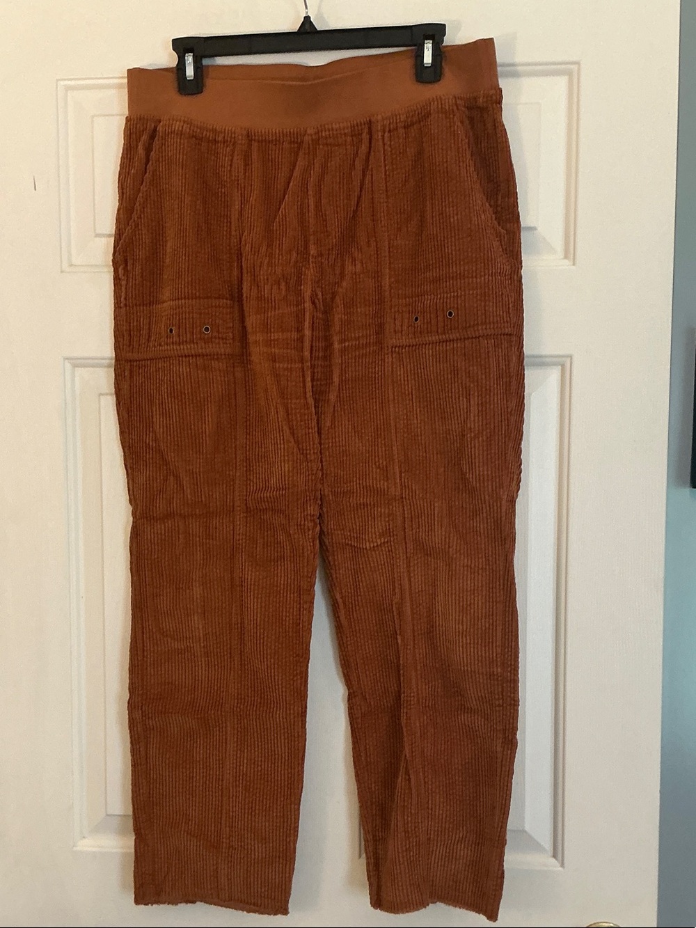 XCVI Women's Straight-Leg Corduroy Pants in Rust size Medium
